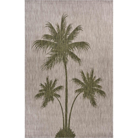 Homeroots 8 x 10 ft. Green Palm Tree Indoor & Outdoor Area Rug 393758